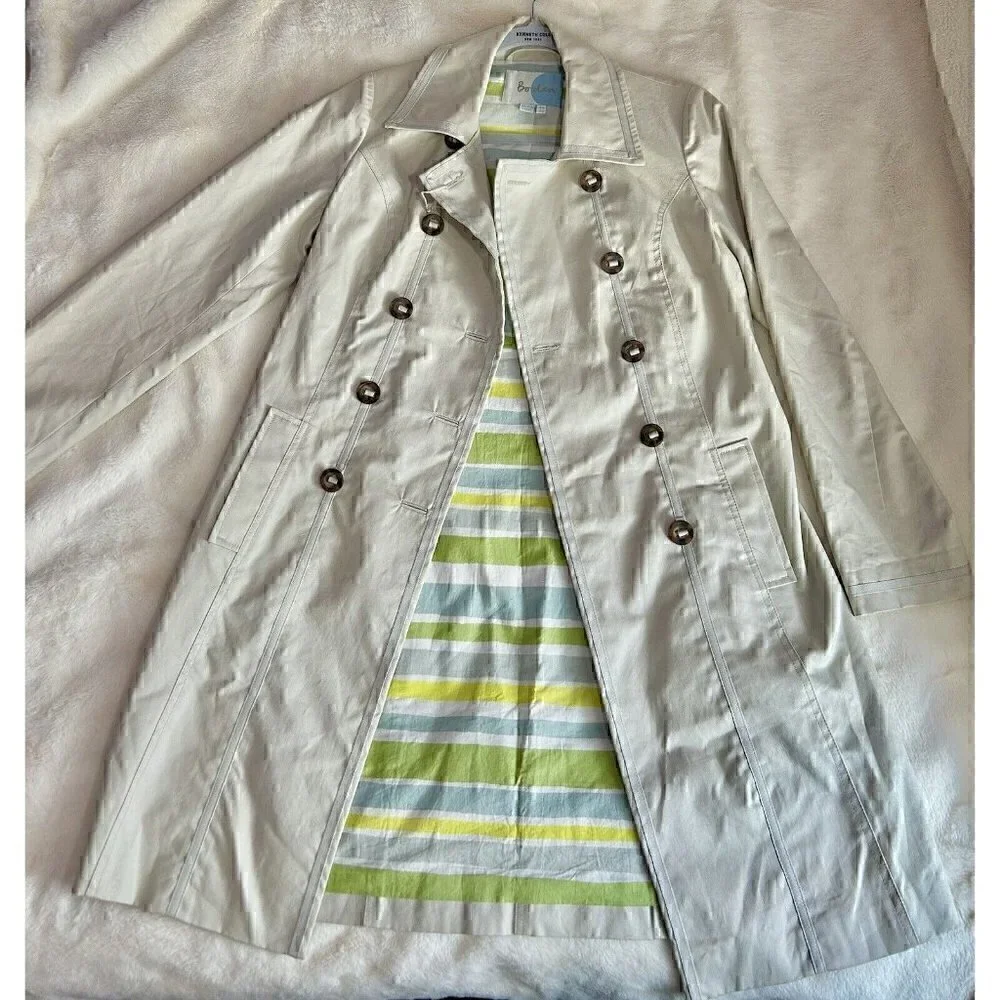 Boden Womens Trench Coat Khaki 6 *no belt* Academia Classiccore Closet Staple - Picture 3 of 16